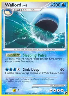 Wailord 30/106 Great Encounters Pokémon card