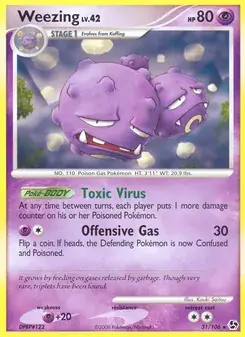 Weezing 31/106 Great Encounters Pokémon card