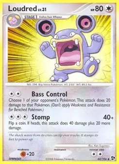 Loudred 44/106 Great Encounters Pokémon card
