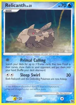 Relicanth 51/106 Great Encounters Pokémon card