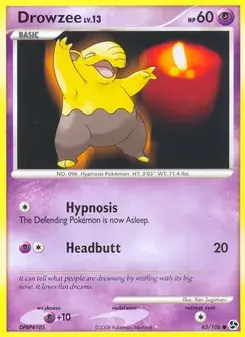 Drowzee 65/106 Great Encounters Pokémon card