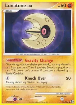 Lunatone 76/106 Great Encounters Pokémon card