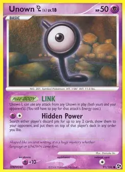 Unown L 91/106 Great Encounters Pokémon card