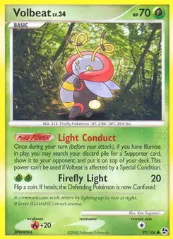 Volbeat 92/106 Great Encounters Pokémon card