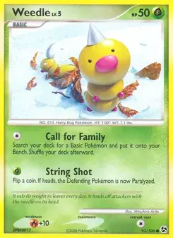 Weedle 93/106 Great Encounters Pokémon card