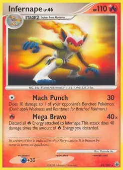 Infernape 22/100 Majestic Dawn Pokémon card