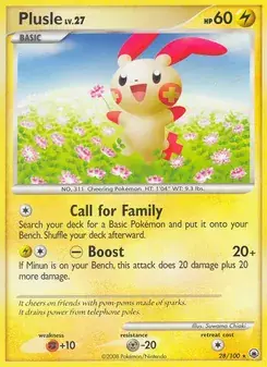 Plusle 28/100 Majestic Dawn Pokémon card