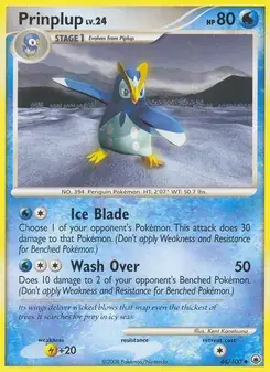 Prinplup 44/100 Majestic Dawn Pokémon card