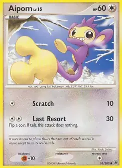 Aipom 51/100 Majestic Dawn Pokémon card