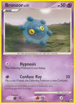 Bronzor 52/100 Majestic Dawn Pokémon card