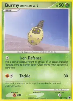 Burmy Sandy Cloak 54/100 Majestic Dawn Pokémon card