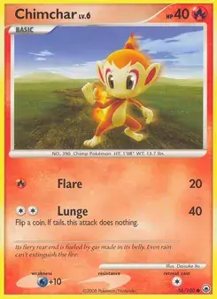 Chimchar 56/100 Majestic Dawn Pokémon card