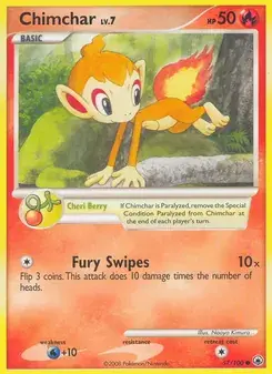 Chimchar 57/100 Majestic Dawn Pokémon card