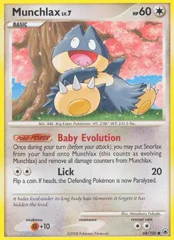 Munchlax 68/100 Majestic Dawn Pokémon card