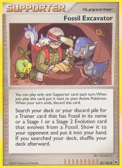 Fossil Excavator 82/100 Majestic Dawn Pokémon card