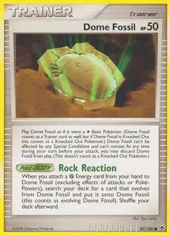 Dome Fossil 89/100 Majestic Dawn Pokémon card