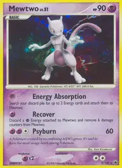 Mewtwo 9/100 Majestic Dawn Pokémon card