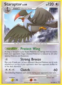Staraptor 27/100 Stormfront Pokémon card