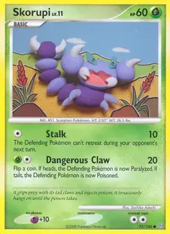 Skorupi 73/100 Stormfront Pokémon card