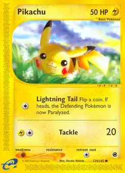 Pikachu 124/165 Expedition Base Set Pokémon card