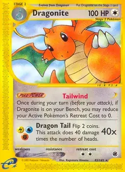 Dragonite 43/165 Expedition Base Set Pokémon card