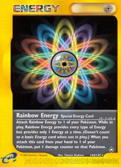 Rainbow Energy 144/147 Aquapolis Pokémon card