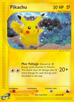 Pikachu 84/144 Skyridge Pokémon card