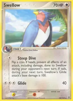 Swellow 32/113 Delta Species Pokémon card