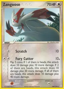 Zangoose 34/110 Holon Phantoms Pokémon card