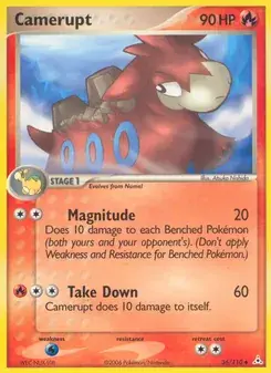Camerupt 36/110 Holon Phantoms Pokémon card