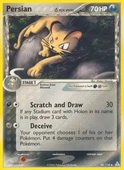 Persian δ 48/110 Holon Phantoms Pokémon card