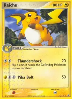 Raichu 51/110 Holon Phantoms Pokémon card
