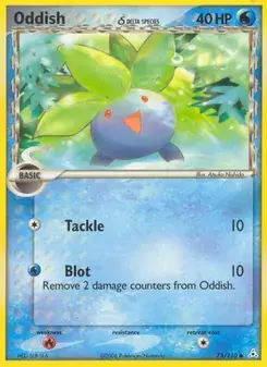 Oddish δ 73/110 Holon Phantoms Pokémon card