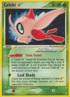 Celebi ☆ 100/100 Crystal Guardians Pokémon card