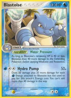 Blastoise 14/100 Crystal Guardians Pokémon card