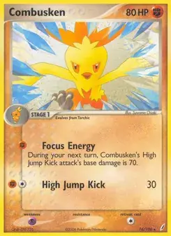 Combusken 16/100 Crystal Guardians Pokémon card