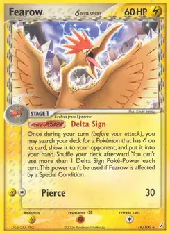 Fearow δ 18/100 Crystal Guardians Pokémon card