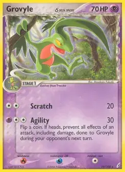 Grovyle δ 19/100 Crystal Guardians Pokémon card