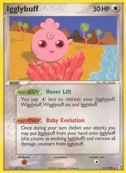 Igglybuff 21/100 Crystal Guardians Pokémon card