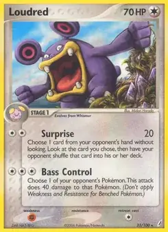 Loudred 23/100 Crystal Guardians Pokémon card