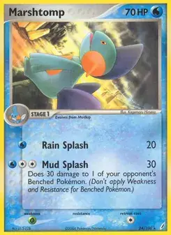 Marshtomp 24/100 Crystal Guardians Pokémon card