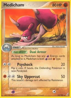 Medicham 25/100 Crystal Guardians Pokémon card