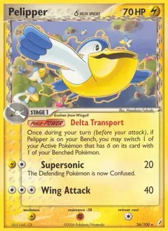Pelipper δ 26/100 Crystal Guardians Pokémon card