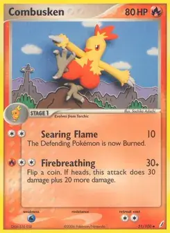 Combusken 31/100 Crystal Guardians Pokémon card