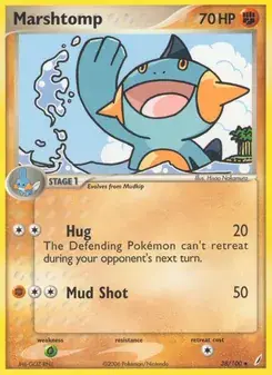 Marshtomp 38/100 Crystal Guardians Pokémon card