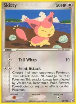 Skitty 41/100 Crystal Guardians Pokémon card