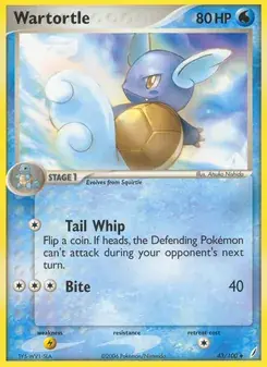 Wartortle 43/100 Crystal Guardians Pokémon card