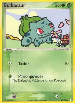 Bulbasaur 45/100 Crystal Guardians Pokémon card