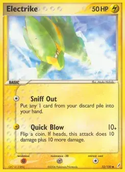 Carta Pokémon Electrike 52/100 de Crystal Guardians