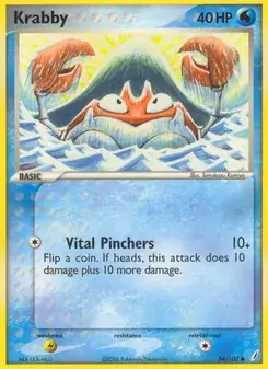 Krabby 54/100 Crystal Guardians Pokémon card